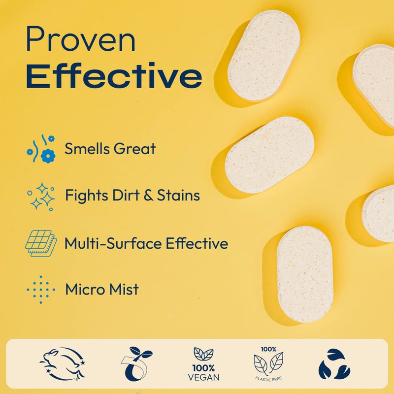 FOMIN Multi Surface Cleaner Refill Tablets (6 Pack) - Lemon Zest - All Purpose Cleaner Refill Tablets, All-In-One Tablet Cleaner For Household & Kitchen Cleaning - Makes 102 fl oz (6 x 17 Fl oz) - Image 5